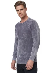Rusty Neal Strickpullover Grau/Dunkelblau