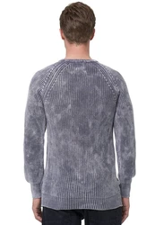 Rusty Neal Strickpullover Grau/Dunkelblau