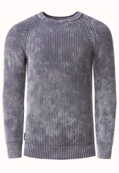 Rusty Neal Strickpullover Grau/Dunkelblau