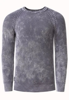 Rusty Neal Strickpullover Grau/Dunkelblau