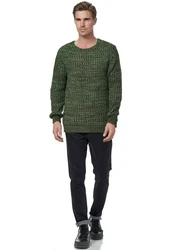 Rusty Neal Strickpullover Dunkelgrün/Grün