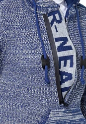 Rusty Neal Kapuzensweatshirt Knitwear Blau/Dunkelblau/Grau
