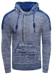 Rusty Neal Kapuzensweatshirt Knitwear Blau/Dunkelblau/Grau