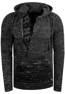 Rusty Neal Kapuzensweatshirt Knitwear Schwarz/Grau/Braun
