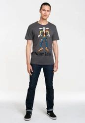LOGOSHIRT T-Shirt Lucky Luke Retro Hellblau/Rot/Grau/Schwarz/Dunkelgrau