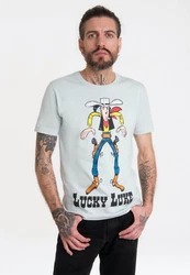 LOGOSHIRT T-Shirt Lucky Luke Retro Hellblau/Türkis