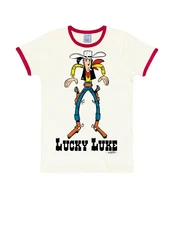 LOGOSHIRT T-Shirt Lucky Luke Rot/Weiß/Hellblau/Beige