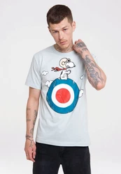 LOGOSHIRT T-Shirt Peanuts Snoopy Pilot Hellblau/Grau/Silber/Blau/Schwarz/Creme