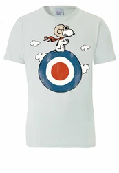 LOGOSHIRT T-Shirt Peanuts Snoopy Pilot Hellblau/Grau/Silber/Blau/Schwarz/Creme
