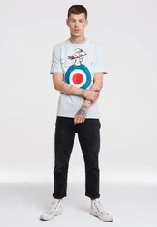 LOGOSHIRT T-Shirt Peanuts Snoopy Pilot Hellblau/Grau/Silber/Blau/Schwarz/Creme