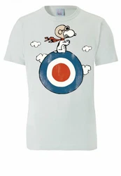 LOGOSHIRT T-Shirt Peanuts Snoopy Pilot Hellblau/Grau/Silber/Blau/Schwarz/Creme