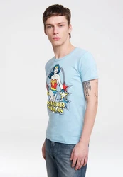 LOGOSHIRT T-Shirt Wonder Woman Blau/Hellblau