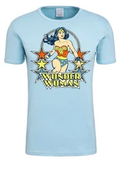 LOGOSHIRT T-Shirt Wonder Woman Blau/Hellblau