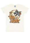 LOGOSHIRT T-Shirt Tom & Jerry - Logo mit Print Weiß/Grau