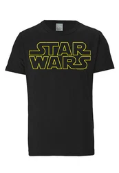 LOGOSHIRT T-Shirt Krieg der Sterne Logo Star Wars-Schriftzug Gelb/Dunkelgrün/Schwarz