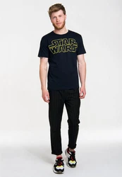 LOGOSHIRT T-Shirt Krieg der Sterne Logo Star Wars-Schriftzug Gelb/Dunkelgrün/Schwarz