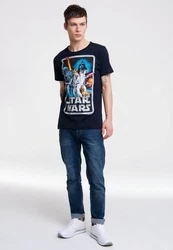 LOGOSHIRT T-Shirt Krieg der Sterne Poster Schwarz/Blau/Weiß