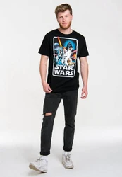 LOGOSHIRT T-Shirt Krieg der Sterne Poster Schwarz/Blau/Weiß