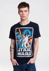 LOGOSHIRT T-Shirt Krieg der Sterne Poster Schwarz/Blau/Weiß