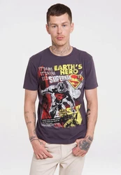 LOGOSHIRT T-Shirt Superman Dunkelgrau/Grau/Lila/Rosa/Hellgrau