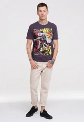 LOGOSHIRT T-Shirt Superman Dunkelgrau/Grau/Lila/Rosa/Hellgrau