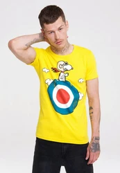 LOGOSHIRT T-Shirt Peanuts Snoopy Pilot Gelb/Schwarz