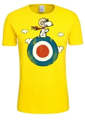 LOGOSHIRT T-Shirt Peanuts Snoopy Pilot Gelb/Schwarz