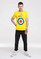 LOGOSHIRT T-Shirt Peanuts Snoopy Pilot Gelb/Schwarz