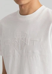 GANT Herren T-Shirt REG ARCHIVE SHIELD EMB Weiß