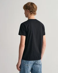 GANT Herren T-Shirt REG ARCHIVE SHIELD EMB Schwarz/Dunkelblau