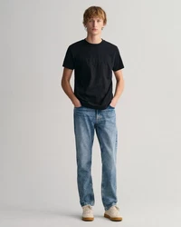 GANT Herren T-Shirt REG ARCHIVE SHIELD EMB Schwarz/Dunkelblau
