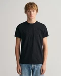 GANT Herren T-Shirt REG ARCHIVE SHIELD EMB Schwarz/Dunkelblau