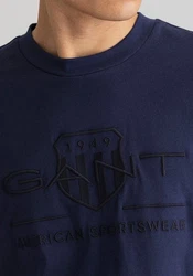 GANT Herren T-Shirt REG ARCHIVE SHIELD EMB Blau