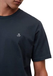 Marc O'Polo T-Shirt Logo-T-Shirt Dunkelblau/Blau