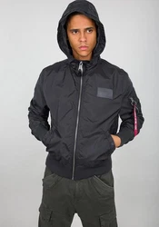 Alpha Industries Bomberjacke MA-1 LW Hooded Dunkelgrau/Hellgrau/Dunkelblau/Grau