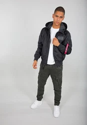 Alpha Industries Bomberjacke MA-1 LW Hooded Dunkelgrau/Hellgrau/Dunkelblau/Grau