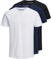 JACK & JONES T-Shirt JJEORGANIC BASIC TEE SS O-NE 3PK MP NOOS Dunkelblau/Blau/Weiß/Pastell/Hellblau/Schwarz