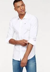Tommy Jeans Herren Original Stretch Langarm Slim Fit Freizeithemd Weiß/Creme/Schwarz Tommy Jeans Herren Original Stretch Langarm Slim Fit Freizeithemd Weiß/Creme/Schwarz