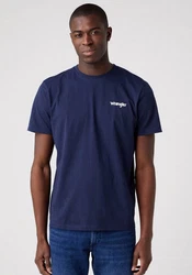 WRANGLER T-Shirt Sign Off Dunkelblau/Weiß