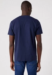 WRANGLER T-Shirt Sign Off Dunkelblau/Weiß