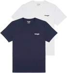 WRANGLER T-Shirt Sign Off Dunkelblau/Weiß
