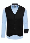 Rusty Neal Langarmhemd und Weste Schwarz/Blau/Dunkelblau/Hellblau