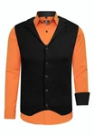 Rusty Neal Langarmhemd und Weste Orange/Rot