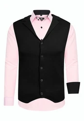 Rusty Neal Langarmhemd und Weste Rosa