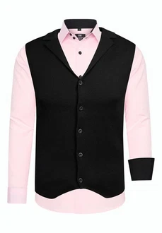 Rusty Neal Langarmhemd und Weste Rosa