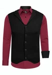Rusty Neal Langarmhemd und Weste Bordeaux/Dunkelrot/Rot/Schwarz