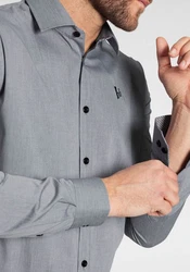 Bruno Banani Langarmhemd Grau/Rot/Dunkelgrau/Dunkelblau