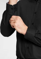 Bruno Banani Langarmhemd Schwarz/Grau/Dunkelgrau