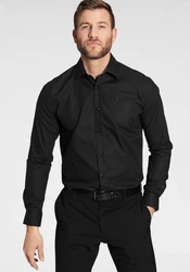 Bruno Banani Langarmhemd Schwarz/Grau/Dunkelgrau
