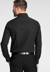 Bruno Banani Langarmhemd Schwarz/Grau/Dunkelgrau